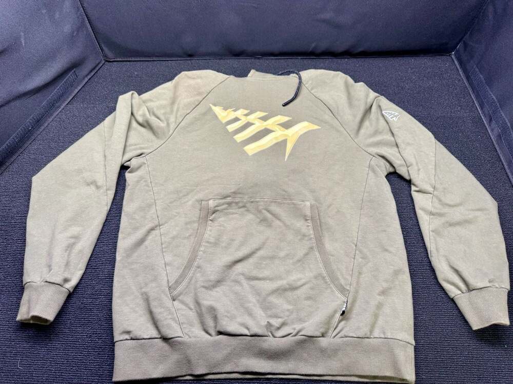 Paper Planes All Points Pullover Hoodie in Olive Green with Gold Logo